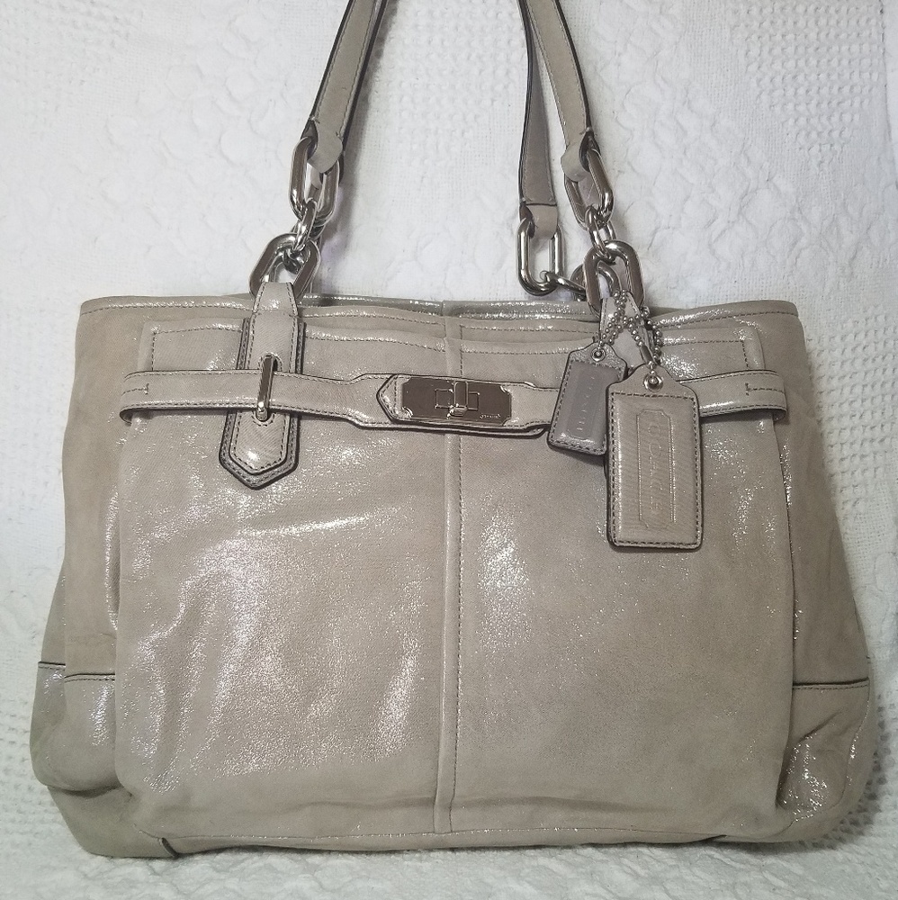 Coach Chelsea Jayden Platinum metallic carryall